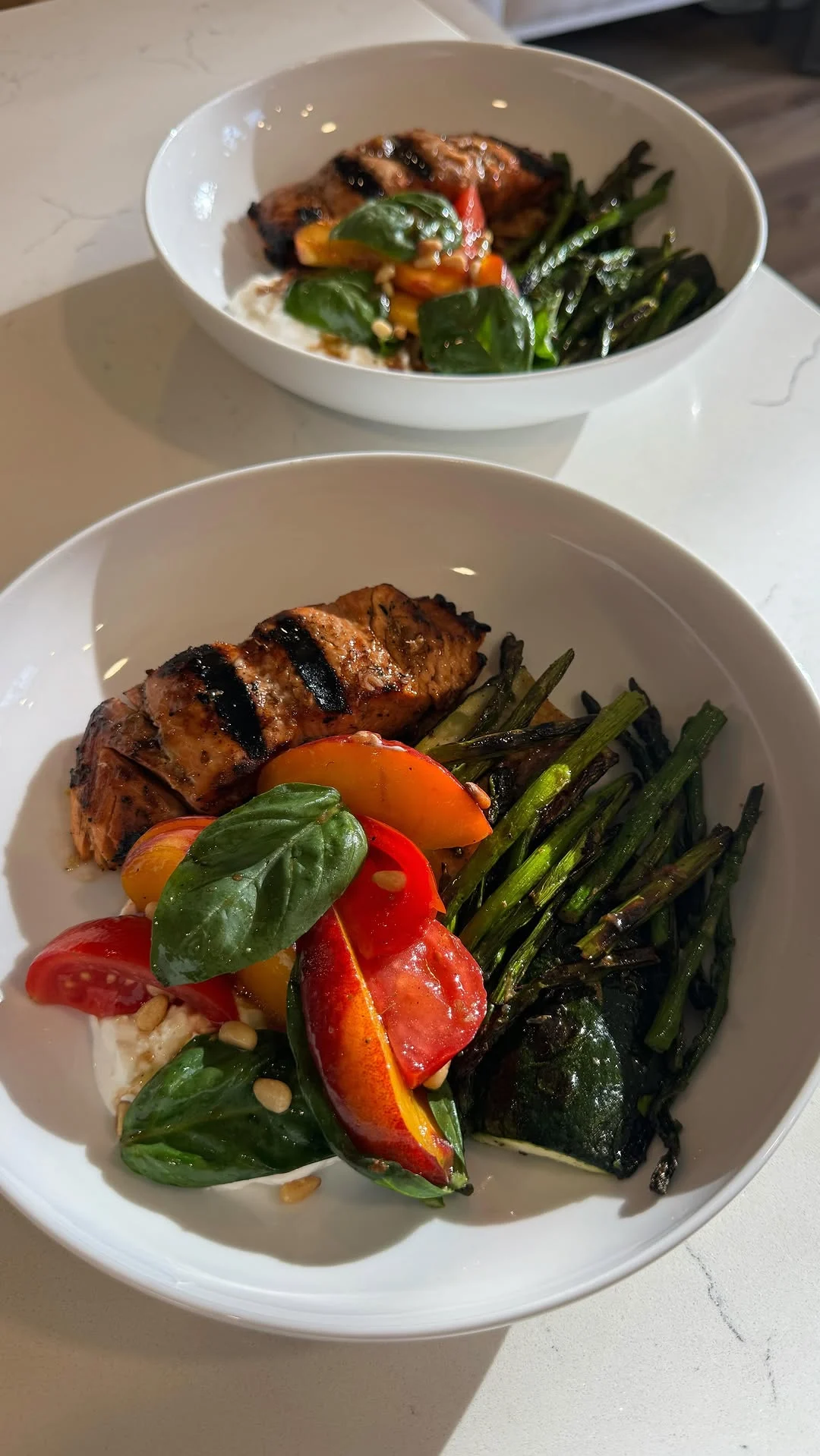 Simple Summer Dinners Forever And Ever <3 Grilled Salmon, Veggies, A — photo from Instagram